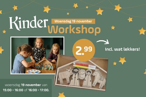 Kinderworkshop kerststal knutselen - Deurne