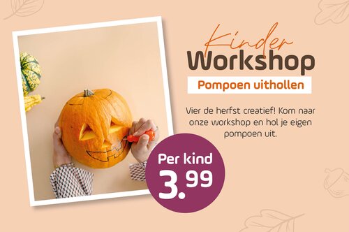 Kinderworkshop pompoen uithollen - Nuenen