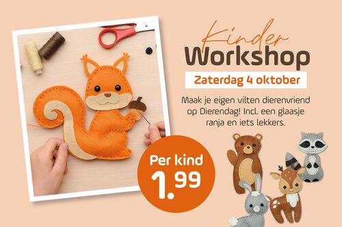 Kinderworkshop Dierendag knutselen - Deurne