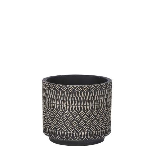 Kjeld pot rond zwart - h12,5xd14cm