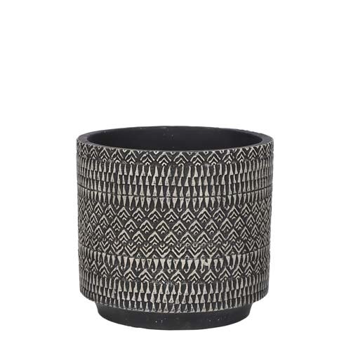 Kjeld pot rond zwart - h16xd17cm