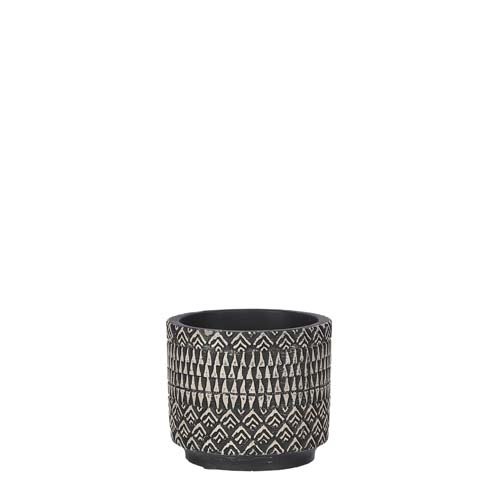 Kjeld pot rond zwart - h9xd10cm