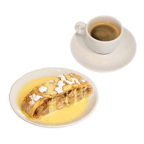 Koffiedeal: Appelstrudel met koffie