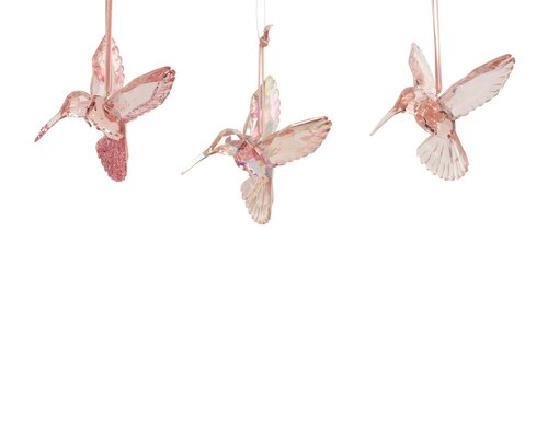 Kolibrie kunststof - L9,5xH9cm Roze - 3 Varianten