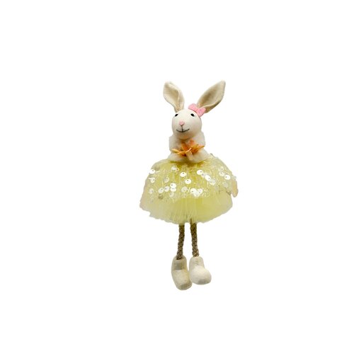 Konijn ballerina zittend H 14 m cm geel