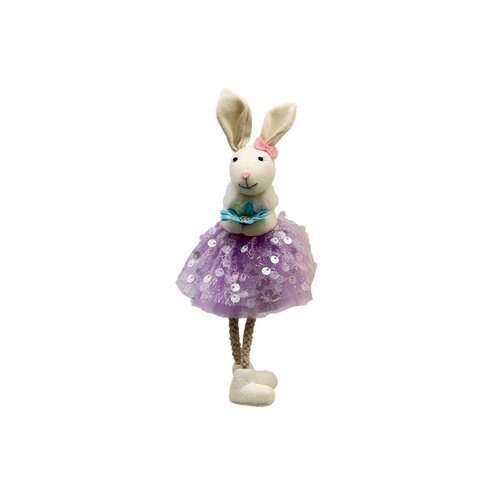 Konijn Ballerina Zittend H14cm Paars