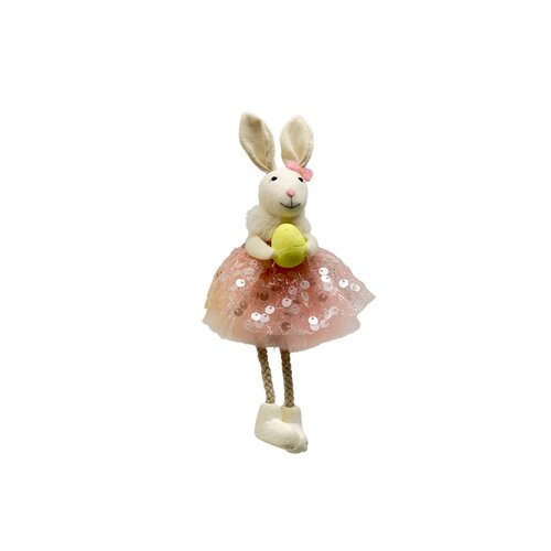 Konijn Ballerina Zittend H14cm Roze