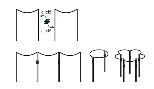 Koppelstukje plantensteun, groen 4 stuks Ø 6 mm - afbeelding 3