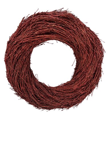 Krans D 48 cm rood glitter