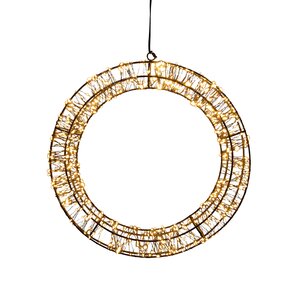 Anna's Collection krans metaal LED - H 36 x D 5 cm