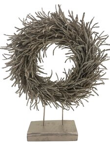 Krans op voet H 80 x B 63 cm champagne glitter