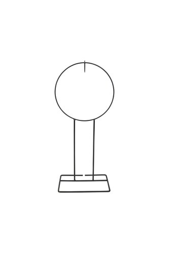 Kranshouder metaal - D30xH65cm Zwart - afbeelding 2