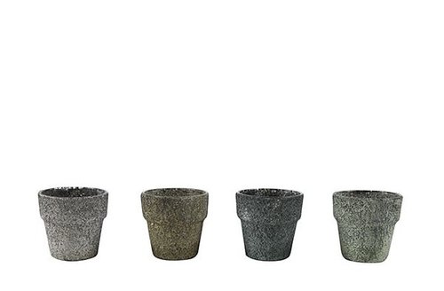 Krat pot Elke kleur D53x36 H17 4 assorti