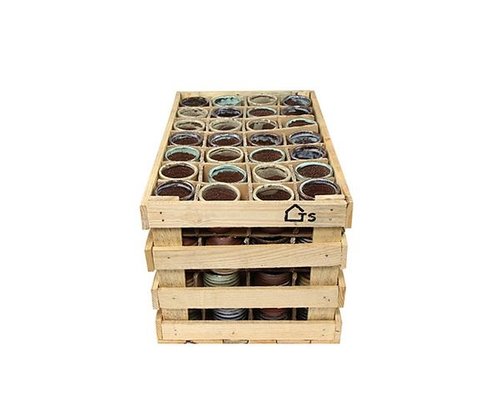 Krat pot Silke kleur D56x35 H32 3 assorti