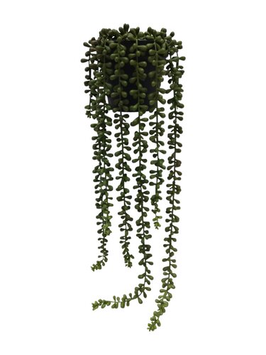 Kunst hangplant Erwtenplant H 55 cm met pot