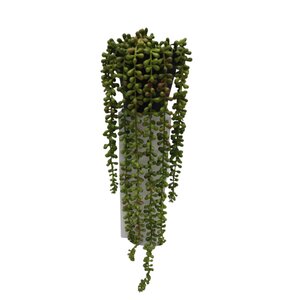 Kunst hangplant Senecio L 55 cm met pot