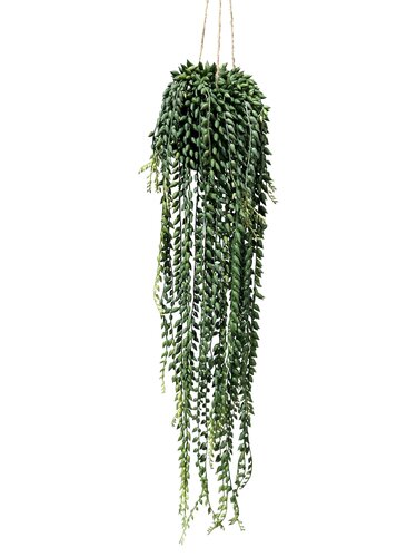 Kunst hangplant Senecio L 74 cm met pot