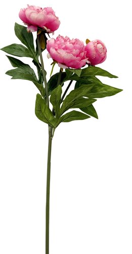 Kunst Pioenroos 3 kops - H76cm rood/roze