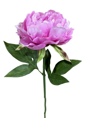 Kunst Pioenroos enkel - H56cm roze/paars