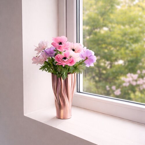 Kunstbloem Anemoon roze - L 39 cm - afbeelding 2