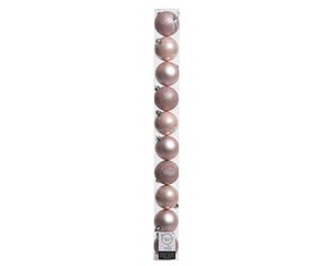 Decoris kunststof kerstballen blushy roze - D 6 cm - afbeelding 1