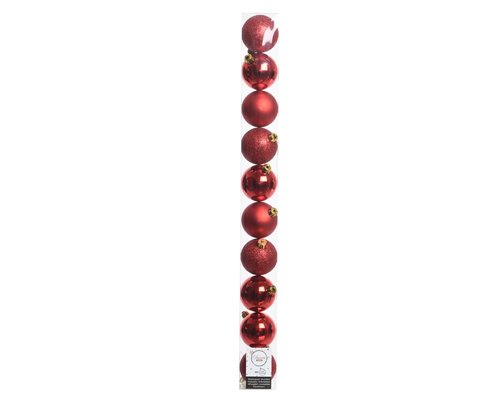 Decoris kunststof kerstballen kerstrood - D 6 cm - afbeelding 1
