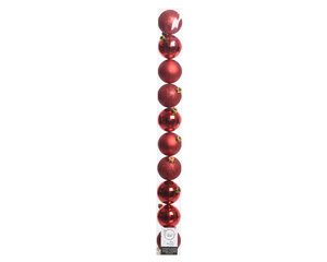 Decoris kunststof kerstballen kerstrood - D 6 cm - afbeelding 1