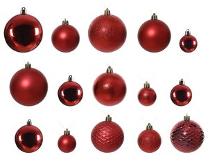 Kunststof kerstballen tube 100 stuks christmas red - afbeelding 2