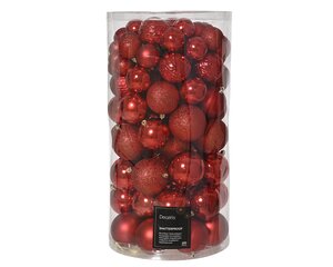 Kunststof kerstballen tube 100 stuks christmas red