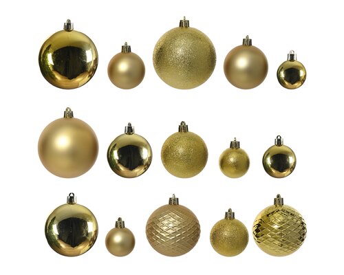 Kunststof kerstballen tube 100 stuks light gold - afbeelding 2