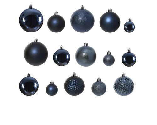 Kunststof kerstballen tube 100 stuks night blue - afbeelding 2