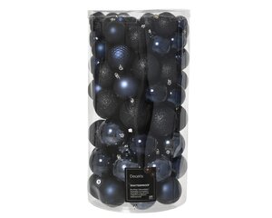 Kunststof kerstballen tube 100 stuks night blue