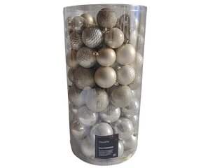 Kunststof kerstballen tube 100 stuks pearl