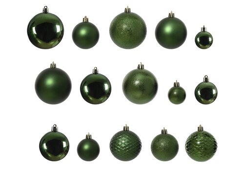 Kunststof kerstballen tube 100 stuks pine green - afbeelding 2