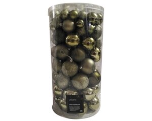 Kunststof kerstballen tube 100 stuks rosemary green
