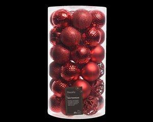 Kunststof kerstballen tube 37 stuks christmas red