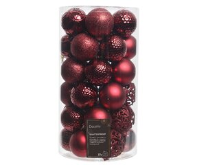 Kunststof kerstballen tube 37 stuks oxblood