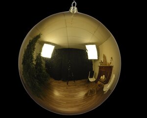 Kerstballen glas licht goud - D 14,0 cm