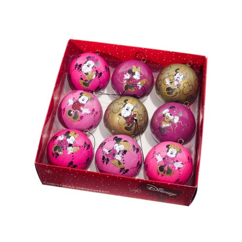 Kurt S. Adler Kerstballen Disney 75mm Minnie Mouse - 9 stuks