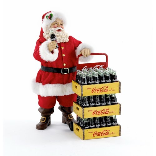 Kurt S. Adler Kerstman met Coca-Colaflesjes