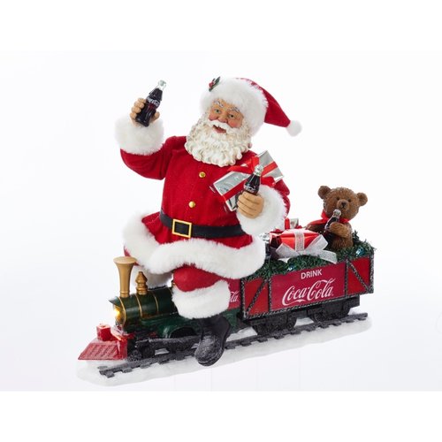 Kurt S. Adler Kerstman op trein met led