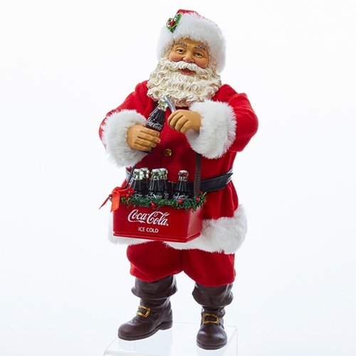 Kurt S. Adler Kerstman opent flesje Coca-Cola