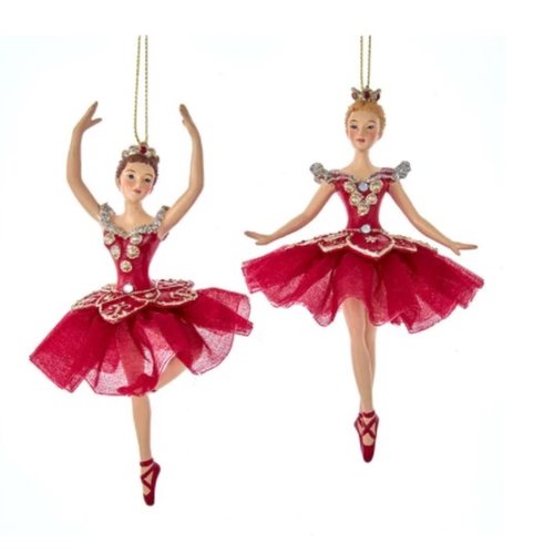 Kurt S. Adler Ornament Ballerina's rood