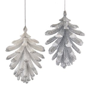 Kurt S. Adler Ornament Denne appels wit/zilver