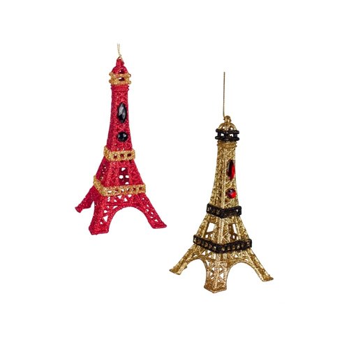 Kurt S. Adler Ornament Eifeltoren rood/goud/zwart