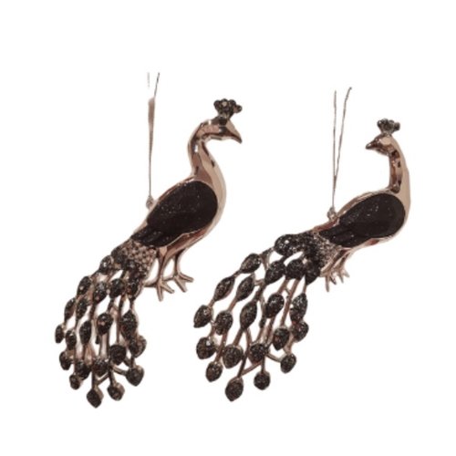 Kurt S. Adler Ornament Elegante pauw zilver