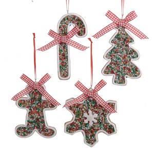 Kurt S. Adler Ornament Gingerbread assortiment van 4