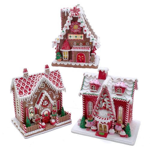 Kurt S. Adler Ornament Gingerbread huisjes met led
