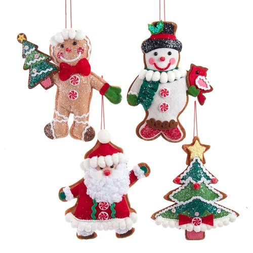 Kurt S. Adler Ornament Gingerbread kerstman,sneeuwpop,boom,pop