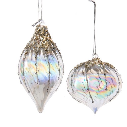 Kurt S. Adler Ornament GLAS IRISERENDE UI & KRUISBLOEM